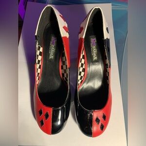 Funtasma Red and Black Harlequin Heels size 10